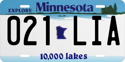 MN license plate 021LIA