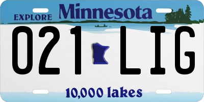MN license plate 021LIG