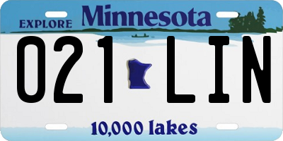 MN license plate 021LIN