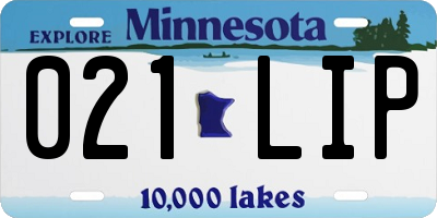MN license plate 021LIP