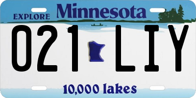 MN license plate 021LIY