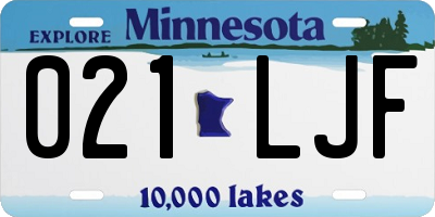 MN license plate 021LJF
