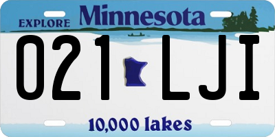 MN license plate 021LJI