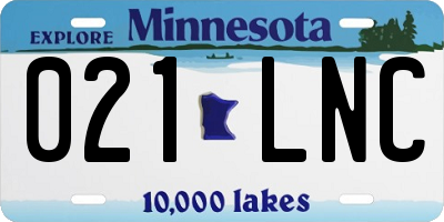 MN license plate 021LNC