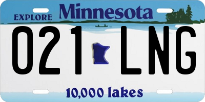 MN license plate 021LNG