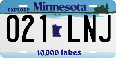 MN license plate 021LNJ