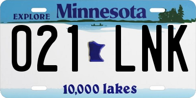 MN license plate 021LNK