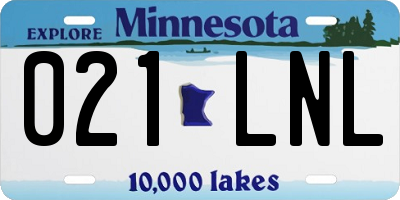 MN license plate 021LNL