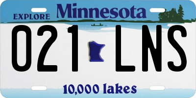 MN license plate 021LNS