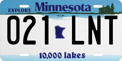 MN license plate 021LNT