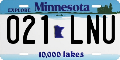 MN license plate 021LNU