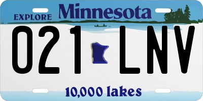 MN license plate 021LNV