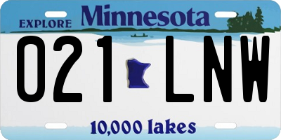 MN license plate 021LNW