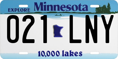MN license plate 021LNY