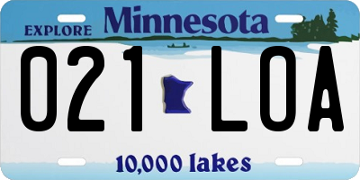 MN license plate 021LOA
