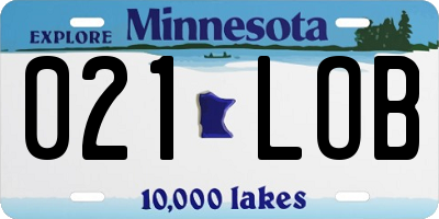MN license plate 021LOB