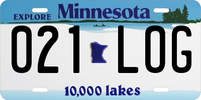 MN license plate 021LOG