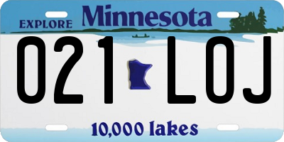 MN license plate 021LOJ