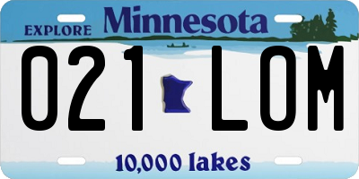 MN license plate 021LOM