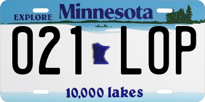 MN license plate 021LOP