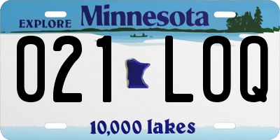 MN license plate 021LOQ