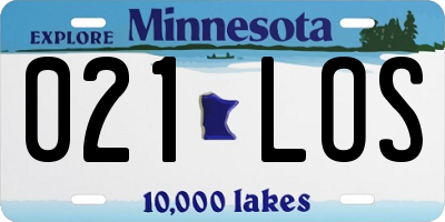 MN license plate 021LOS