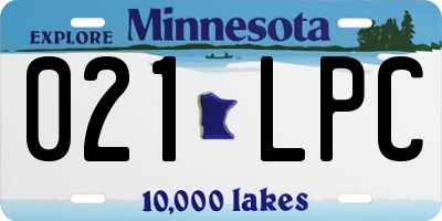 MN license plate 021LPC