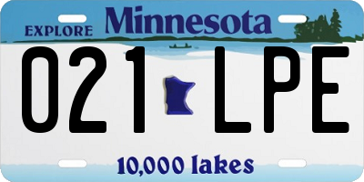 MN license plate 021LPE