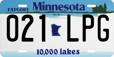 MN license plate 021LPG
