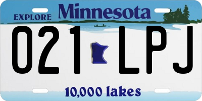 MN license plate 021LPJ