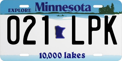 MN license plate 021LPK