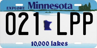 MN license plate 021LPP