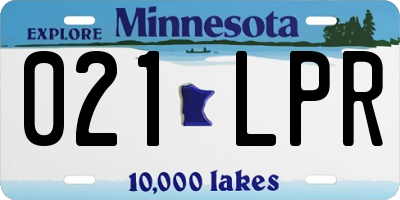MN license plate 021LPR