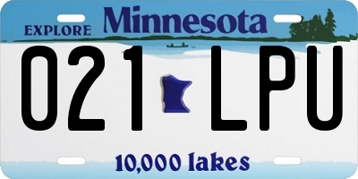 MN license plate 021LPU