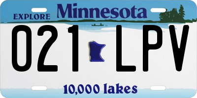 MN license plate 021LPV