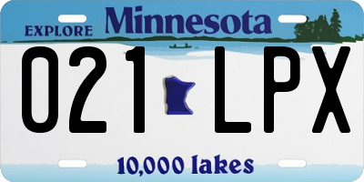 MN license plate 021LPX