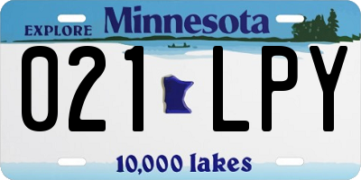 MN license plate 021LPY