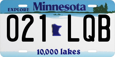 MN license plate 021LQB