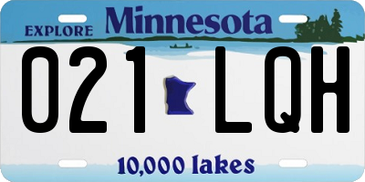 MN license plate 021LQH