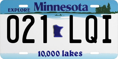 MN license plate 021LQI