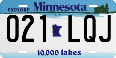 MN license plate 021LQJ