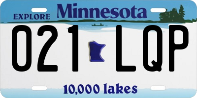 MN license plate 021LQP
