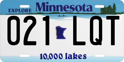 MN license plate 021LQT