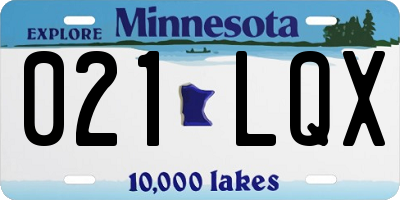 MN license plate 021LQX