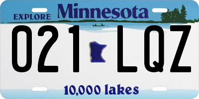 MN license plate 021LQZ