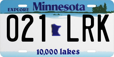 MN license plate 021LRK
