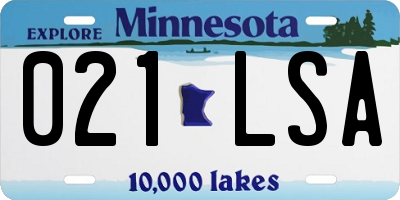 MN license plate 021LSA