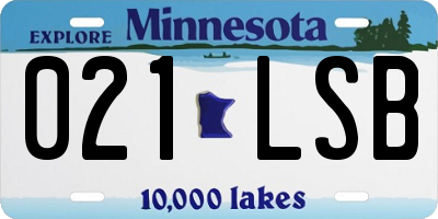 MN license plate 021LSB