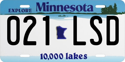 MN license plate 021LSD