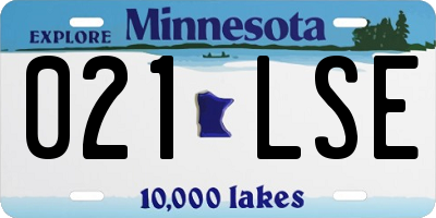MN license plate 021LSE
